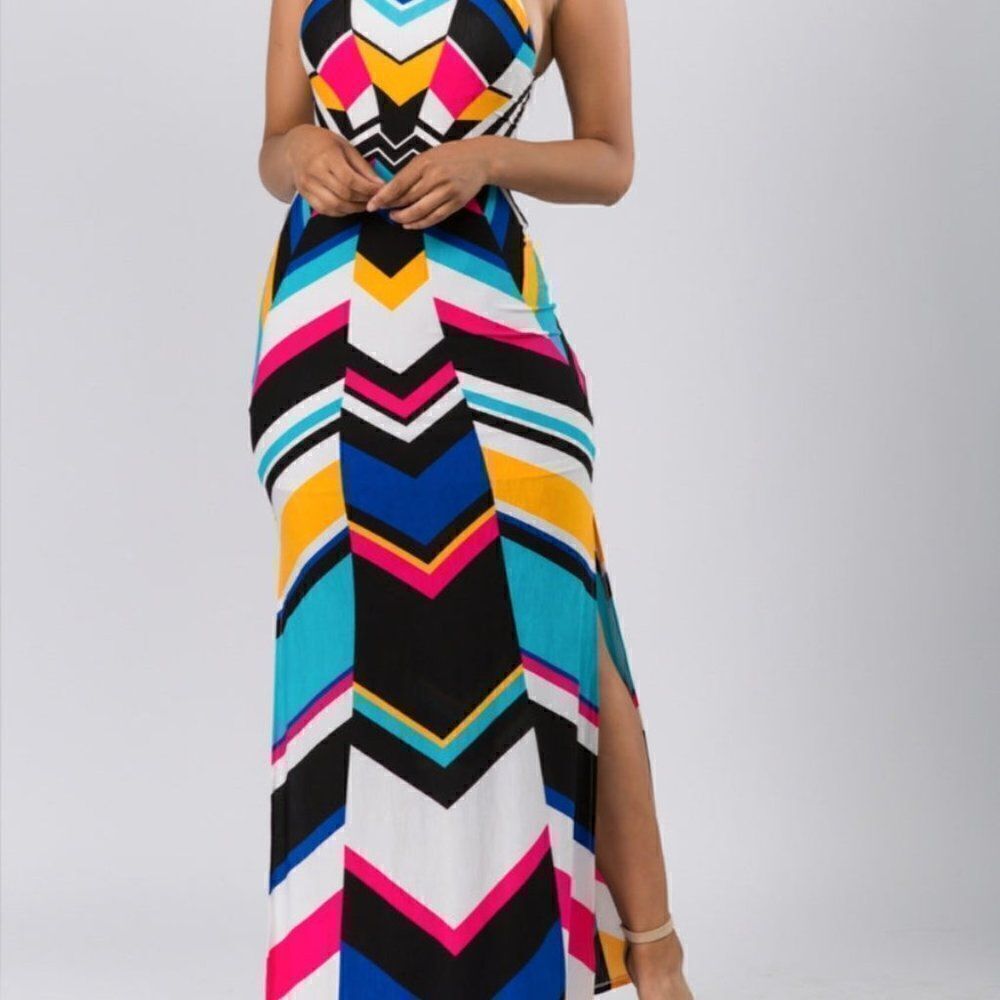 Sievercute by Moa Moa Geometric multi-color dress, size M